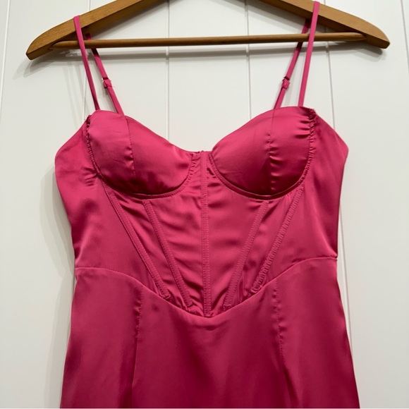 That’s So Fetch Saige Bodycon Corset Mini Dress Hot Pink Size 4 Small - Picture 3 of 14